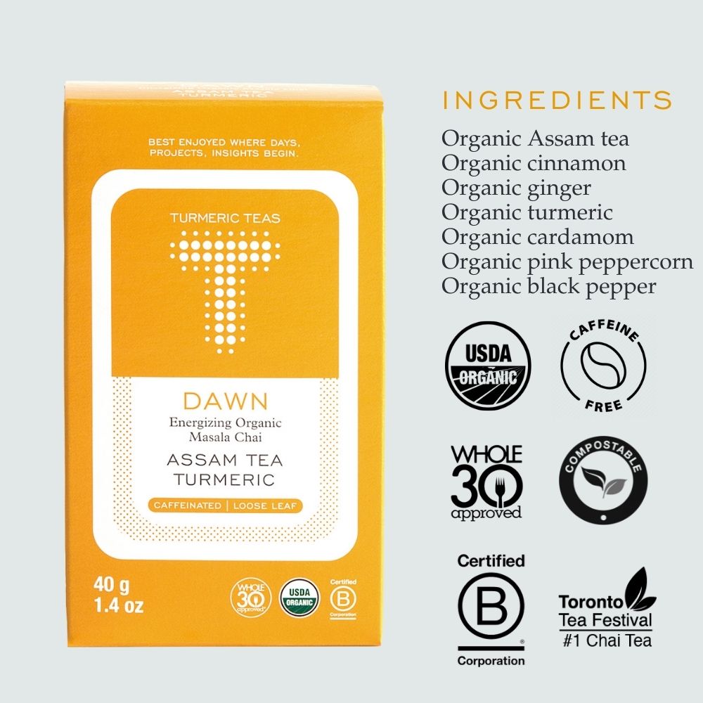 Organic Masala Chai Loose Leaf Tea Anti Inflammatory Turmeric Teas